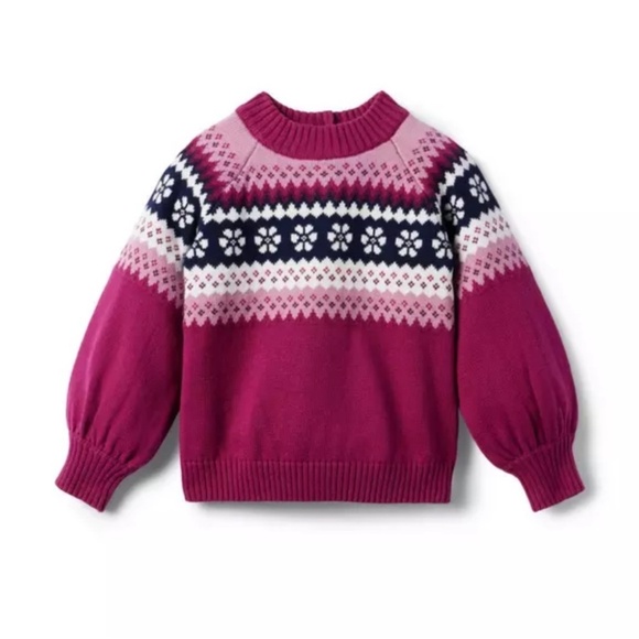 Janie and Jack Other - Janie and Jack Girls Size 8 Fair Isle Knit Sweater Pink